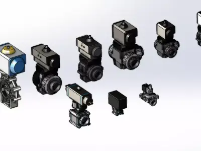 Assorted Actuated Valves Collection 3D print model