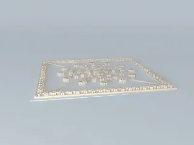False ceiling with bamboo 3D model