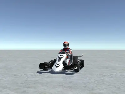 Low Poly Kart With Player 15 Low-poly 3D model