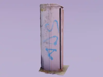 Ultra-realistic street telephone cabinet  3D model