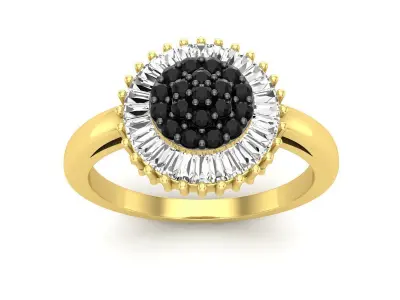 AV 604 Diamond Ladies Cluster Flower Ring 3D print model