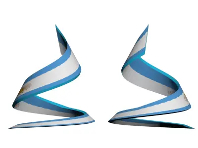 Argentine Flag helix structure 3D model