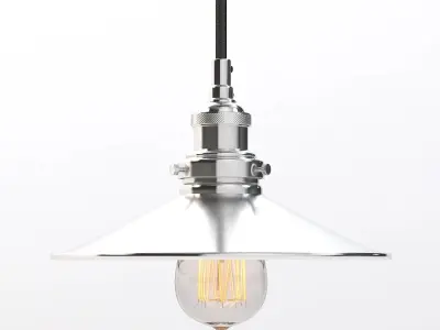 20th C Factory Filament Metal Single Pendant 3D model