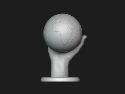 Hand Holding Globe 3D print model