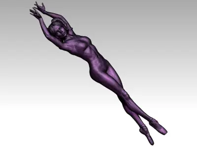 Girl Woman Sport Dance Statue 3D print model