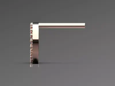 Rose Gold Diamond Hoop stl Earrings je0115 3D print model