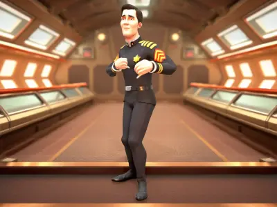 Officer Uniform model pack Low-poly 3D model