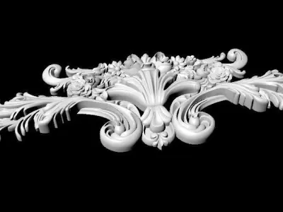 Central decor ornament for furniture 3D model 1023