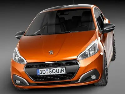 Peugeot 208 3-door 2016 3D model