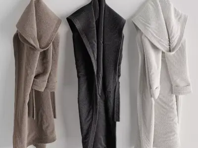 Bathrobe Hanging Set 01 3D model