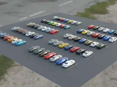 R3DP ASIAN CARS LOW-POLY PBR COLLECTION - 70 Total Vehicles Low-poly 3D model