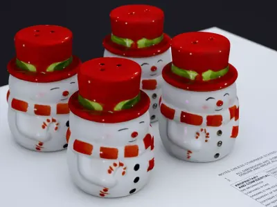SNOW MAN SALT AND PEPPER SHAKER 2024 3D model