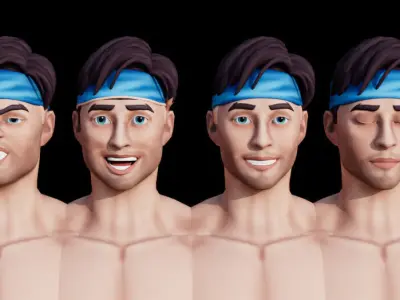 Rigged Stylized Male Athlete Game-Ready Low-Poly 3D Character Low-poly 3D model