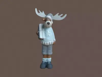 Christmas Deer Low-poly 3D model