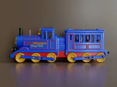Childrens plastic toy train 3D model