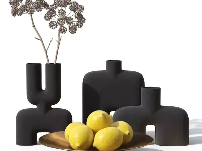 Vases and bowl Set 3D model