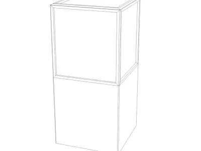 Display case with vase Low-poly 3D model