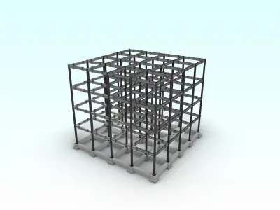 Steel-frame building 2 3D model