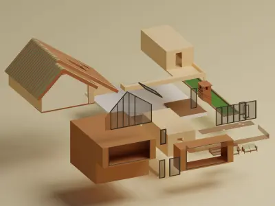 Lopwpoly House 18 Low-poly 3D model