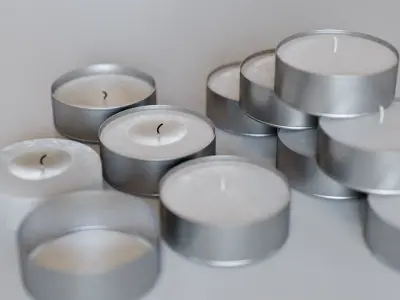 Tealights - Small Candle Set Low-poly 3D model