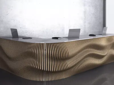 Parametric Wavy Wooden Furniture 12 -  CNC files for cutting 3D model