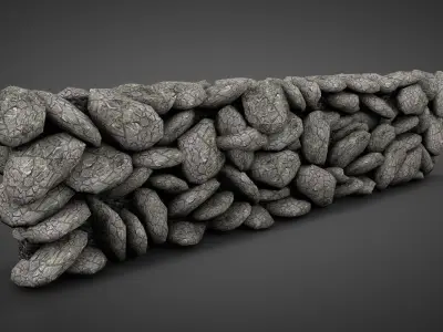 Stone Walls Low-poly 3D model