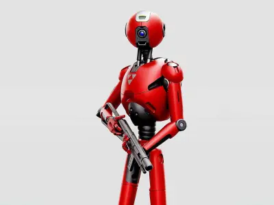 BATTLE DROID X-4000 Rigged for Unreal Engine - Unity - MIXAMO  3D model