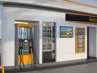Automated Gas Station 3D model