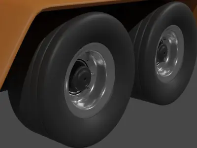 A Cartoon Truck and The Interior 3D model