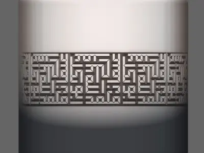 Kufi Writing and Ornament Brush Low-poly 3D model