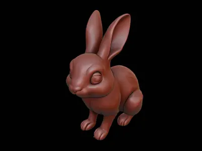 Rabbit Animal Sculpture 3D print model