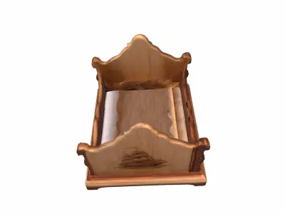 3d Model Empty Wooden Napkin Holder 3D model