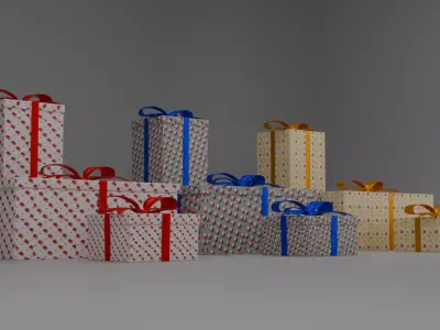 Holiday Gift Box Collection  New Year  Christmas 3D Present Set 3D model