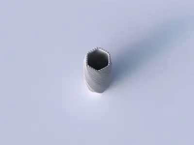 Vase twisted hexagon with bent extruded lines 2 3D print model