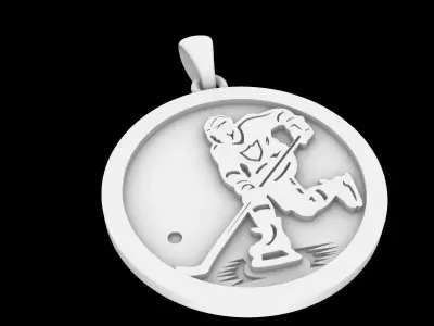 hockey player pendant 3D print model