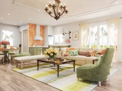Summer interior style 3D model