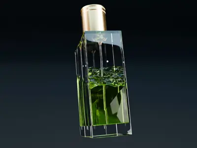 Luxury bottle light green 3D model for advertising 3D model