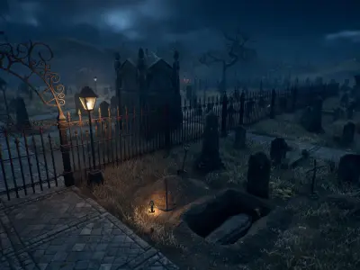 PBR Cemetery Asset Pack for Unreal Engine Low-poly 3D model