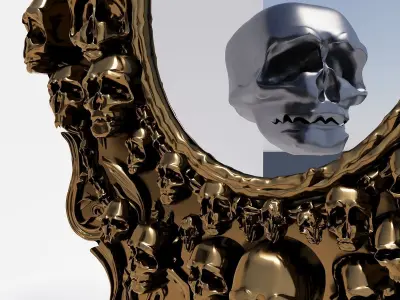 Mirror with skulls 3D model