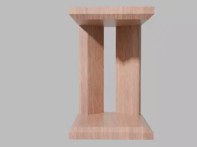 Basic Wood Sofa Side Table Free low-poly 3D model