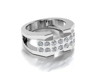 Men Diamond Jewelry Ring 3D print model