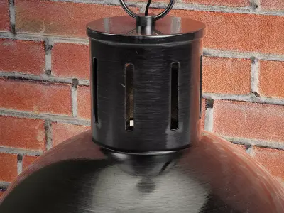 Geoffrey Single Light Glass Steel Dimmable Pendant Low-poly 3D model