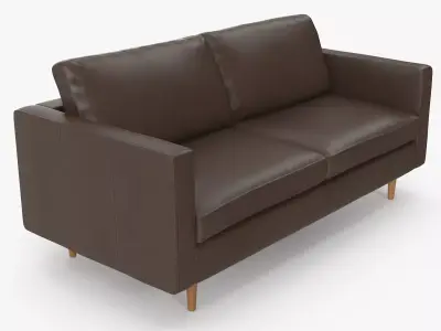 Loveseat - Leather Low-poly 3D model