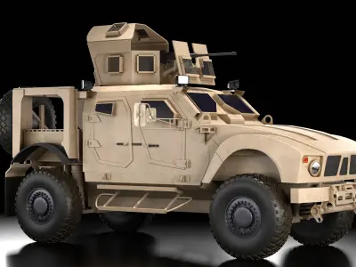 Oshkosh M-ATV Military Vehicle Rigged Low-poly 3D model