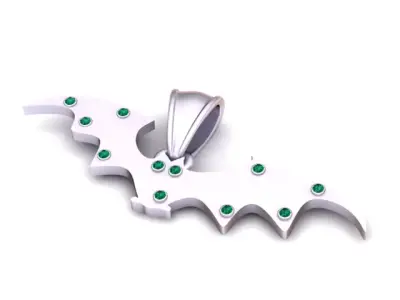 Golden Bat Pendant  3D Printable Model 3D print model