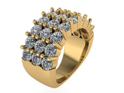 Luxury Wide Ring 4005 3D print model