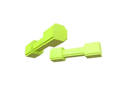 Voxel Style DumbBell v1 005 Low-poly 3D model