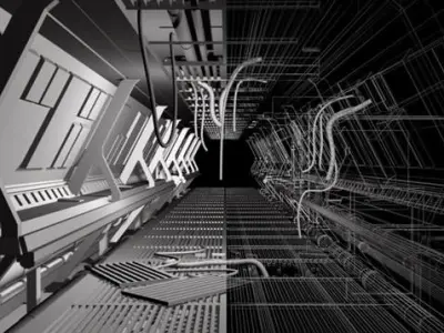 Sci-Fi corridor Free 3D model