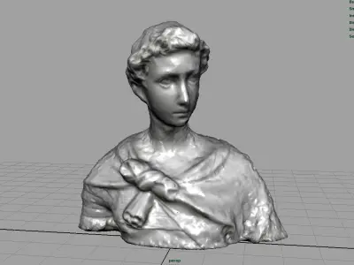 ROMAN BUST 3 Low-poly 3D model