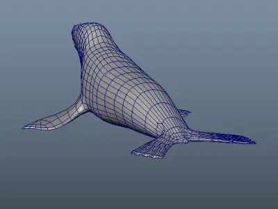 3D Cartoon Sea Lion Low-poly 3D model